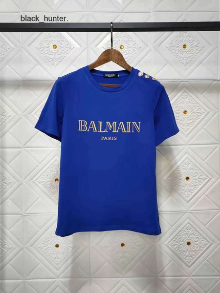 womens t-shirt barman designer fashion brand new shoulder gold button bronzing letter cotton short sleeve t-shirt, White
womens t-shirt barman designer fashion brand new shoulder gold button bronzing letter cotton short sleeve t-shirt, White