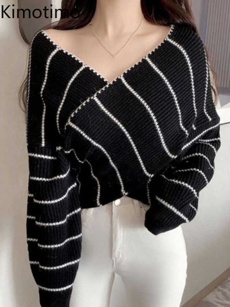 women's sweaters kimotimo striped sweater women autumn winter cross neck contrast waist crop sweaters korean chic elegant long sleeve s, White;black
women's sweaters kimotimo striped sweater women autumn winter cross neck contrast waist crop sweaters korean chic elegant long sleeve s, White;black