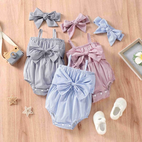 rompers summer baby girls romper headband cotton stripe bow sleeveless baby rompers newborn playsuit jumpsuit clothes j220922, Blue
rompers summer baby girls romper headband cotton stripe bow sleeveless baby rompers newborn playsuit jumpsuit clothes j220922, Blue