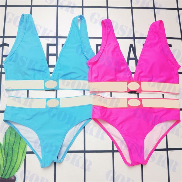 v neck bikini set gold print swimsuit for women blue pink ladies split swimwear, White;black
v neck bikini set gold print swimsuit for women blue pink ladies split swimwear, White;black