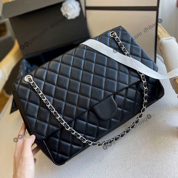 classic flap jumbo large capacity shoulder bag silver metal hardware black genuine leather designer bags diamond pattern quilted crossbody k
classic flap jumbo large capacity shoulder bag silver metal hardware black genuine leather designer bags diamond pattern quilted crossbody k
