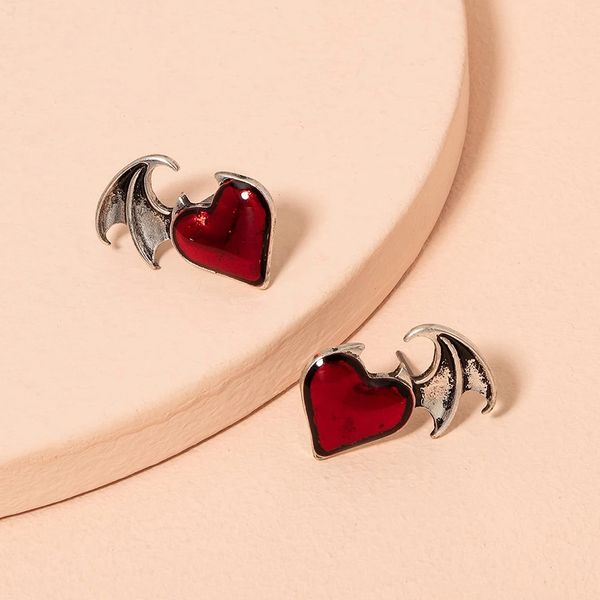 new fashion demon wings charm heart shaped women's stud earrings halloween gift ac140, Golden
new fashion demon wings charm heart shaped women's stud earrings halloween gift ac140, Golden