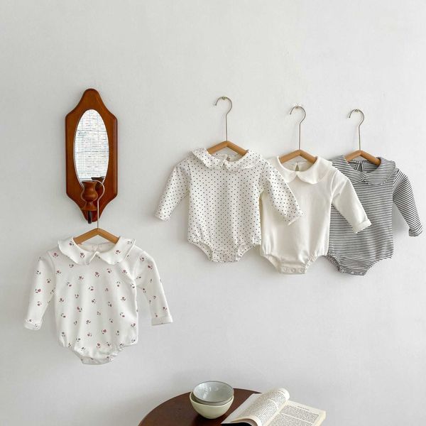 rompers cute baby girl fashion retro flowers peter pan collar thin long sleeves jumpsuit girls simple dot comfortable cotton bodysuit j22092, Blue
rompers cute baby girl fashion retro flowers peter pan collar thin long sleeves jumpsuit girls simple dot comfortable cotton bodysuit j22092, Blue