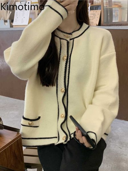 women's sweaters kimotimo elegant knitted vest women 2022 autumn round neck hit color edge sweater korean high fashion gentle loose ves, White;black
women's sweaters kimotimo elegant knitted vest women 2022 autumn round neck hit color edge sweater korean high fashion gentle loose ves, White;black