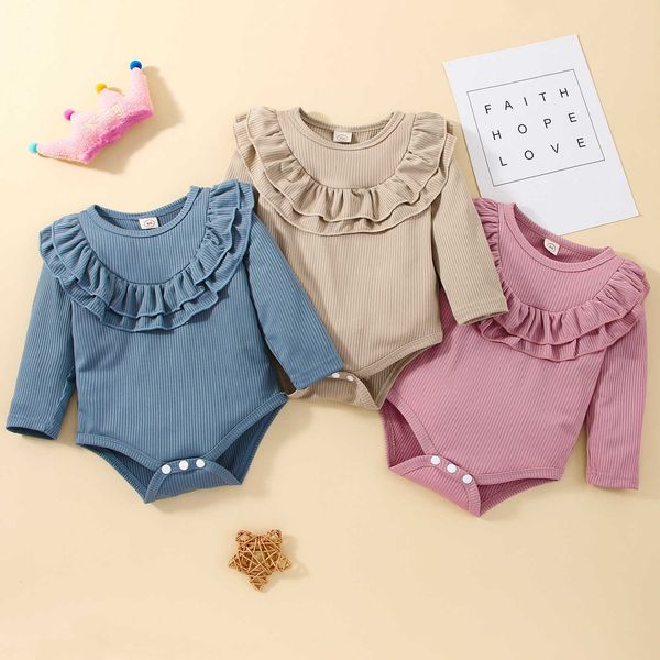 rompers 024m spring autumn newborn baby girl button romper toddler cotton solid color knitted ribbed long sleeve jumpsuit baby clothes j2209, Blue
rompers 024m spring autumn newborn baby girl button romper toddler cotton solid color knitted ribbed long sleeve jumpsuit baby clothes j2209, Blue