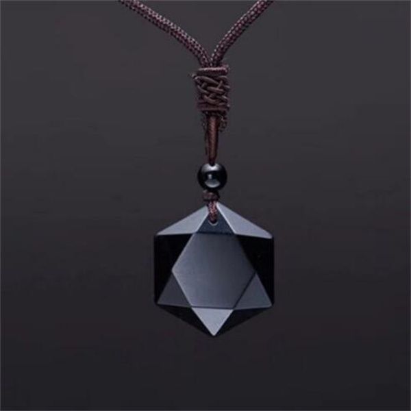 black obsidian pendant necklace star lucky love crystal necklace christmas gift, Silver
black obsidian pendant necklace star lucky love crystal necklace christmas gift, Silver