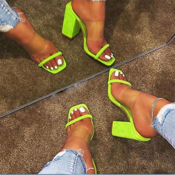 women transparent sandals ladies high heel slippers candy color open toes thick heel fashion female slides summer shoes236s, Black
women transparent sandals ladies high heel slippers candy color open toes thick heel fashion female slides summer shoes236s, Black
