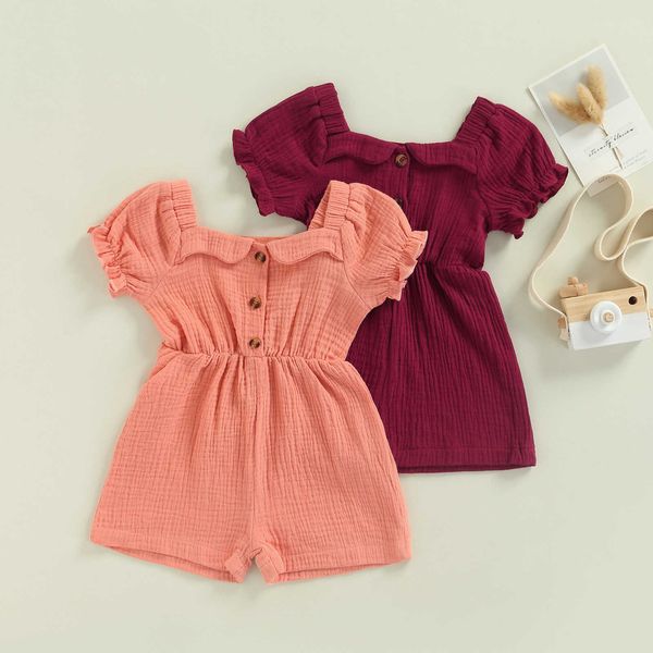rompers kid baby girls short pleated jumpsuits short sleeve front buttons square neck romper solid color casual summer clothing j220922, Blue
rompers kid baby girls short pleated jumpsuits short sleeve front buttons square neck romper solid color casual summer clothing j220922, Blue