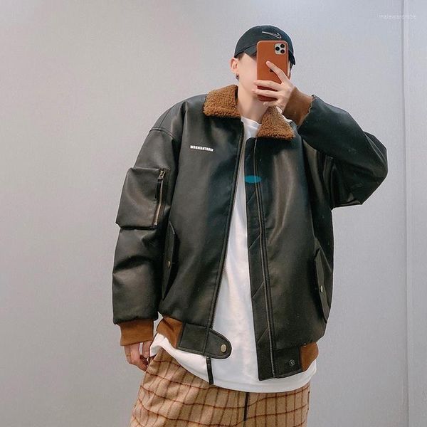 men's jackets winter men print lapel collar velvet pu leather jacket hong kong-style motorcycle male coats clothing 2022, Black;brown
men's jackets winter men print lapel collar velvet pu leather jacket hong kong-style motorcycle male coats clothing 2022, Black;brown