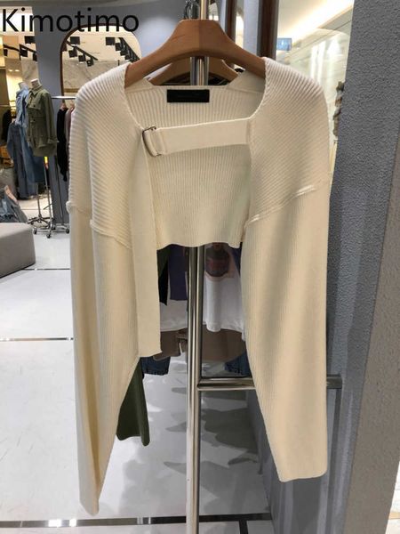 women's sweaters kimotimo lace up short knitted vest women 2022 autumn lazy loose scarf jacket korean solid temperament long sleeve swe, White;black
women's sweaters kimotimo lace up short knitted vest women 2022 autumn lazy loose scarf jacket korean solid temperament long sleeve swe, White;black