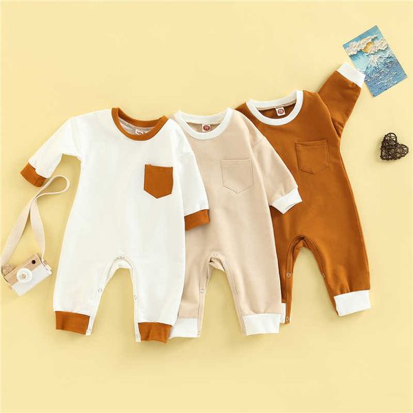 rompers 018m newborn baby boy girl button romper toddler cotton pocket patchwork long sleeves jumpsuit baby clothes j220922, Blue
rompers 018m newborn baby boy girl button romper toddler cotton pocket patchwork long sleeves jumpsuit baby clothes j220922, Blue