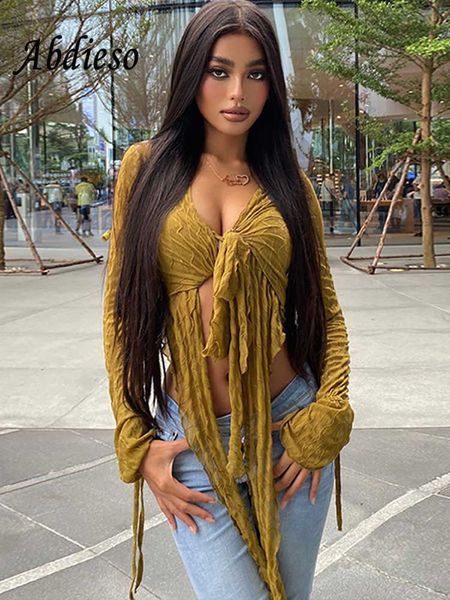 women's t-shirt abdieso autumn ruched long sleeve t shirts women bandage 2022 v neck summer casual y2k crop streetwear tees vintage t23, White
women's t-shirt abdieso autumn ruched long sleeve t shirts women bandage 2022 v neck summer casual y2k crop streetwear tees vintage t23, White