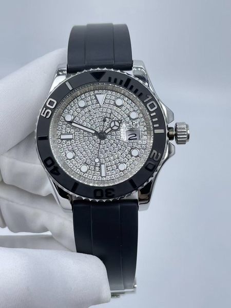 fashion men's automatic wristwatches black rubber strap mens mechanical 2813 movement watches full diamond face stainless steel man wat, Slivery;brown
fashion men's automatic wristwatches black rubber strap mens mechanical 2813 movement watches full diamond face stainless steel man wat, Slivery;brown