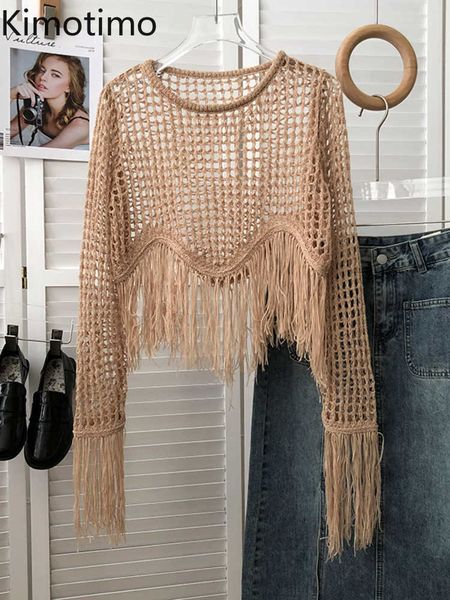 women's sweaters kimotimo hollow out tassel knitted women 2022 new long sleeves solid sweater korean in loose depth thin ladies sweate, White;black
women's sweaters kimotimo hollow out tassel knitted women 2022 new long sleeves solid sweater korean in loose depth thin ladies sweate, White;black