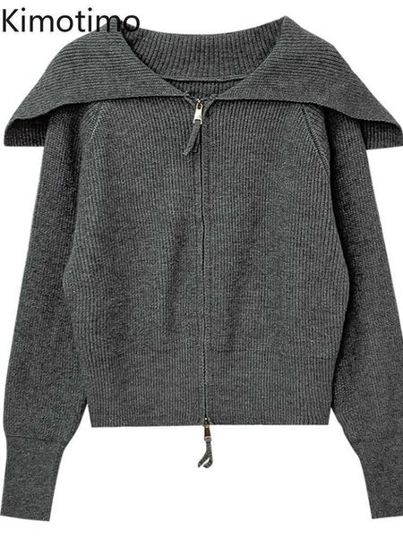 women's sweaters kimotimo double zippers sweater jacket women 2022 autumn design navy collar knitted vest french simple long sleeves so, White;black
women's sweaters kimotimo double zippers sweater jacket women 2022 autumn design navy collar knitted vest french simple long sleeves so, White;black
