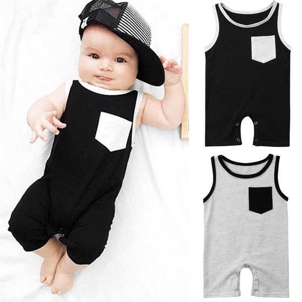 rompers 2019 summer brand newborn baby girl boy pocket sleeveless romper jumpsuit outfits clothes spring summer clothes gifts j220922, Blue 
rompers 2019 summer brand newborn baby girl boy pocket sleeveless romper jumpsuit outfits clothes spring summer clothes gifts j220922, Blue