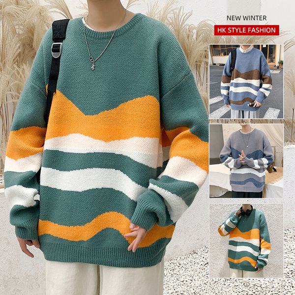 men's sweaters autumn winter casual mens sweater round neck fit knitted harajuku pullover men fashion loose korean style 220923, White;black
men's sweaters autumn winter casual mens sweater round neck fit knitted harajuku pullover men fashion loose korean style 220923, White;black