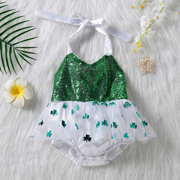rompers baby girls romper dress sequins green clover print sleeveless halter jumpsuits cute backless summer clothes j220922, Blue
rompers baby girls romper dress sequins green clover print sleeveless halter jumpsuits cute backless summer clothes j220922, Blue