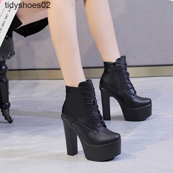 2022 new autumn and winter super high heel 14cm martin boots women's british style versatile leather coarse heel short boots, Black
2022 new autumn and winter super high heel 14cm martin boots women's british style versatile leather coarse heel short boots, Black