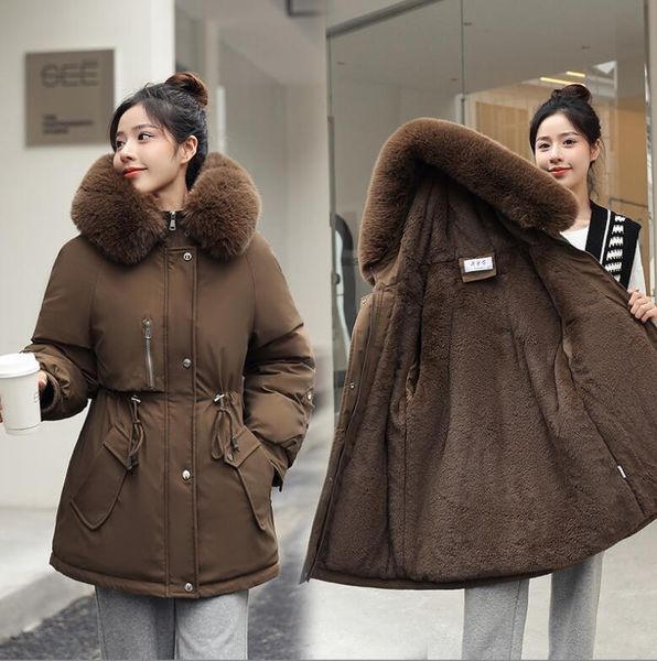 2022 winter jacket women parka fashion long coat wool liner hooded parkas slim with fur collar warm snow wear padded clothes, Black
2022 winter jacket women parka fashion long coat wool liner hooded parkas slim with fur collar warm snow wear padded clothes, Black