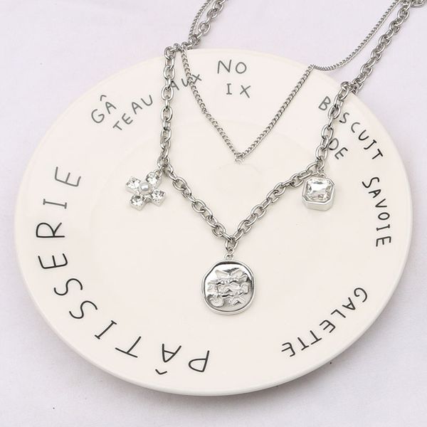 famous designer brand cross letter double layer pendant necklaces 18k gold plated crystal pearl rhinestone sweater necklace women party jewe, Silver
famous designer brand cross letter double layer pendant necklaces 18k gold plated crystal pearl rhinestone sweater necklace women party jewe, Silver