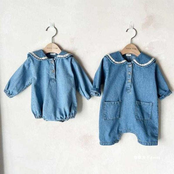 rompers baby summer short sleeve denim bodysuit infant boy navy collar jumpsuit girl denim clothes toddler onesie j220922, Blue
rompers baby summer short sleeve denim bodysuit infant boy navy collar jumpsuit girl denim clothes toddler onesie j220922, Blue