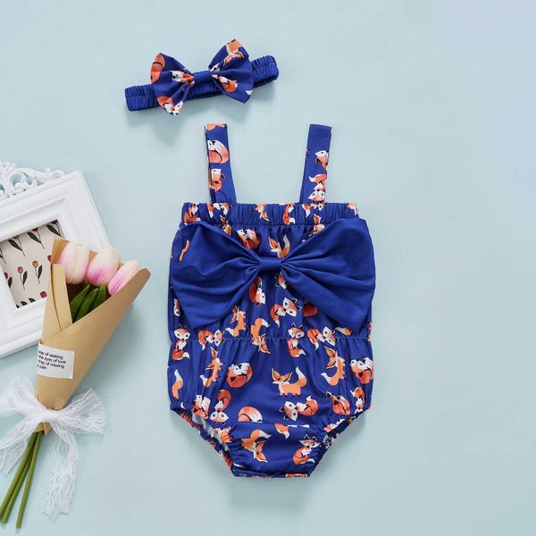 rompers baby girl romper jumpsuit headband set summer baby sleeveless cute fox printed bow decor matching headband j220922, Blue
rompers baby girl romper jumpsuit headband set summer baby sleeveless cute fox printed bow decor matching headband j220922, Blue