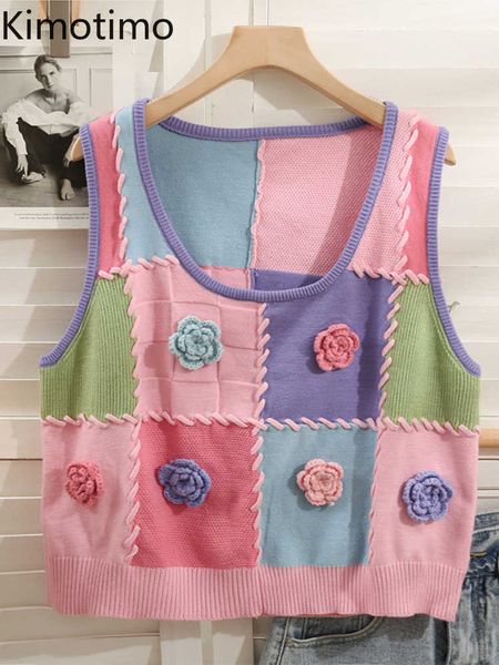 women's sweaters kimotimo colorblock plaid knit vest women 2022 new three dimensional flowers y2k sweater korean sweet short sleeveless, White;black
women's sweaters kimotimo colorblock plaid knit vest women 2022 new three dimensional flowers y2k sweater korean sweet short sleeveless, White;black