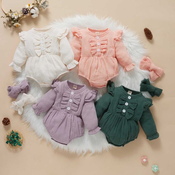 rompers spring autumn newborn girls cotton linen jumpsuits clothes baby girls long sleeve solid color rompers headdress j220922, Blue
rompers spring autumn newborn girls cotton linen jumpsuits clothes baby girls long sleeve solid color rompers headdress j220922, Blue