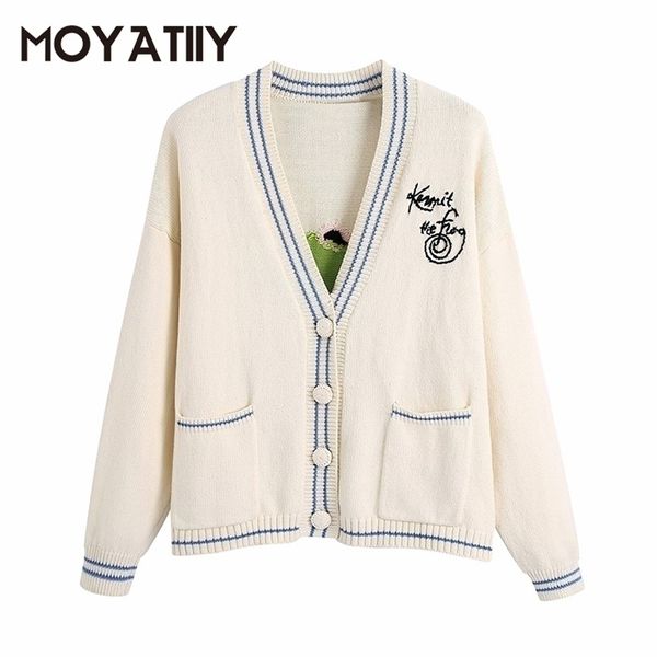 womens knits tees moyatiiy fashion women spring autumn cardigan cute embroidery cartoon frog parttern cardigan sweaters kintted female 2209, White
womens knits tees moyatiiy fashion women spring autumn cardigan cute embroidery cartoon frog parttern cardigan sweaters kintted female 2209, White
