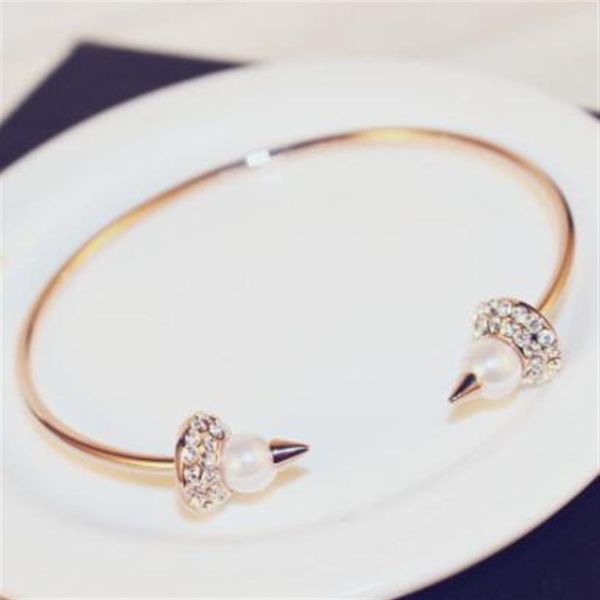 exquisite korean fashion rose gold filled cuff bracelet for women european luxury zircon pearl charms open bangles punk jewelry an267u, Black
exquisite korean fashion rose gold filled cuff bracelet for women european luxury zircon pearl charms open bangles punk jewelry an267u, Black