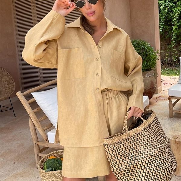 women's blouses shirts ootn casual holiday 2 pieces shorts sets summer khaki thin cotton linen lapel shirts elastic waist loose shorts, White
women's blouses shirts ootn casual holiday 2 pieces shorts sets summer khaki thin cotton linen lapel shirts elastic waist loose shorts, White