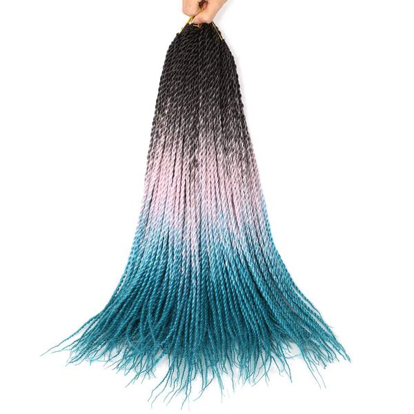 24 inch senegalese twist hair crochet braids 30 roots/pack synthetic braiding hair for women two tone ls23, Black
24 inch senegalese twist hair crochet braids 30 roots/pack synthetic braiding hair for women two tone ls23, Black