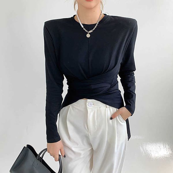 women's t-shirt autumn women o-neck full sleeve t-shirts tees girls shoulder pads crossed irregular tees split t shirts female t220926, White
women's t-shirt autumn women o-neck full sleeve t-shirts tees girls shoulder pads crossed irregular tees split t shirts female t220926, White