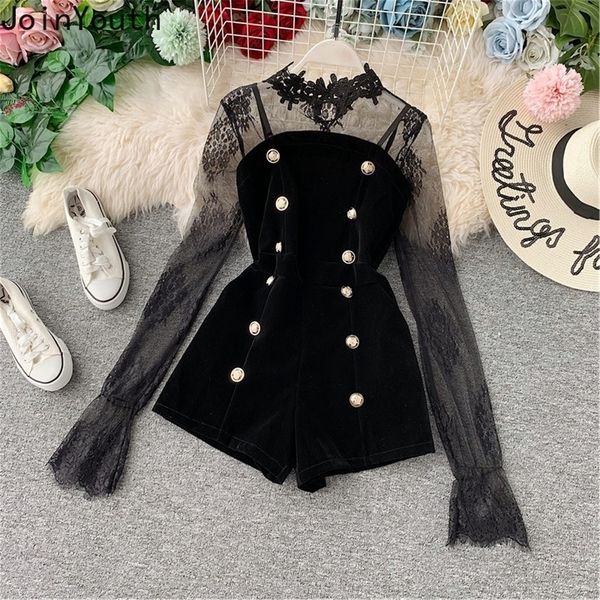 women's tracksuits two piece outfits lace tulle pullover flare sleeve shorts gold velvet button black sets fashion clothes female pants, Gray
women's tracksuits two piece outfits lace tulle pullover flare sleeve shorts gold velvet button black sets fashion clothes female pants, Gray