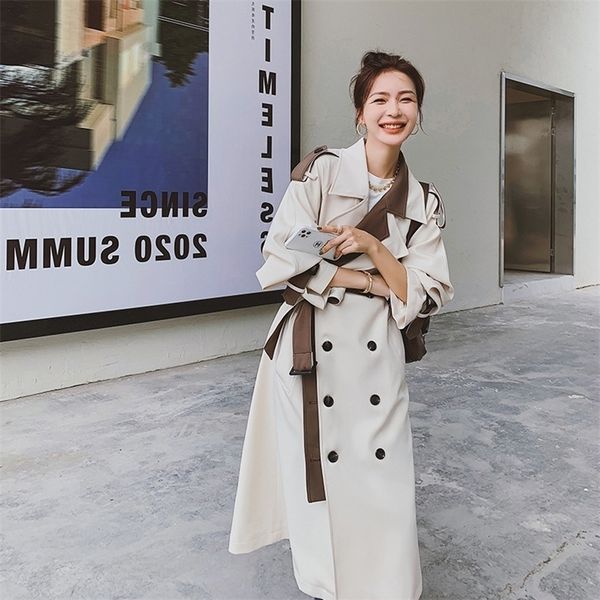 women's trench coats spring and autumn women's autumn korean style loose windbreaker stitching contrast color british style coat 2, Tan;black
women's trench coats spring and autumn women's autumn korean style loose windbreaker stitching contrast color british style coat 2, Tan;black