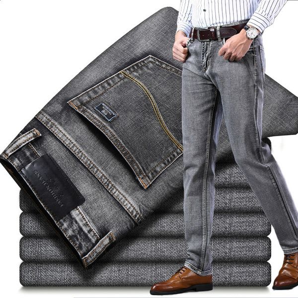 men's jeans models thick thin stretch fit business casual classic style fashion denim trousers black blue gray pants 220923
men's jeans models thick thin stretch fit business casual classic style fashion denim trousers black blue gray pants 220923