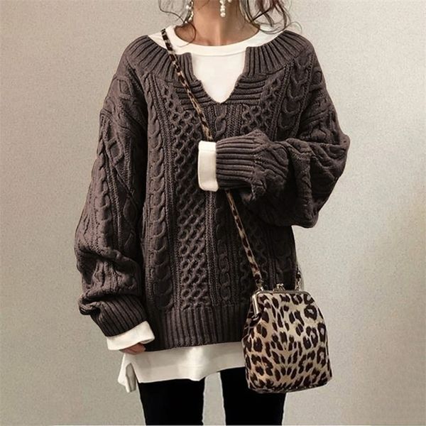 womens sweaters sweater woman autumn winter thickening knitted sweater casual v neck loose knitted pullovers female white jumper jersey muje, White;black
womens sweaters sweater woman autumn winter thickening knitted sweater casual v neck loose knitted pullovers female white jumper jersey muje, White;black