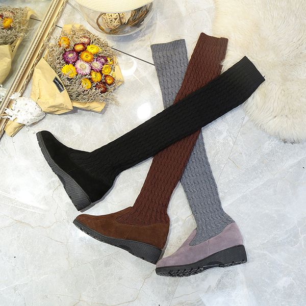 boot over knee knitting sock height increase winter shoes slim stretch ladies booties long botines mujer 220924, Black
boot over knee knitting sock height increase winter shoes slim stretch ladies booties long botines mujer 220924, Black