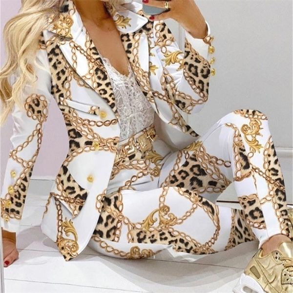 women's two piece pants femme formal jacket trousers office lady outfits autumn women two pieces set chain blazer coat pants suit sets, White
women's two piece pants femme formal jacket trousers office lady outfits autumn women two pieces set chain blazer coat pants suit sets, White