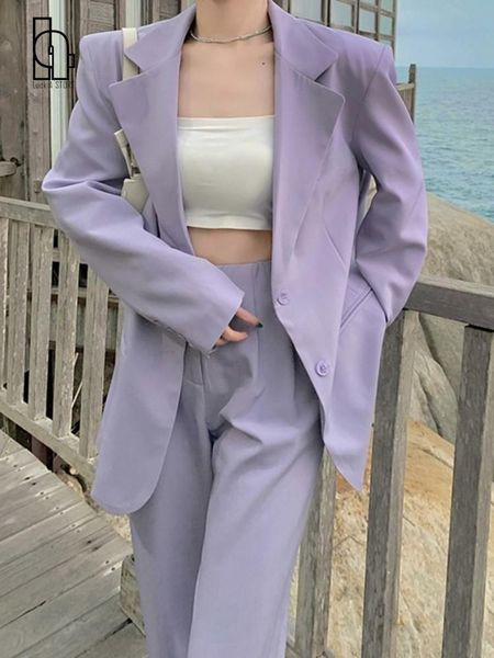 women's suits spring summer women blazer pantsuit long sleeve jacket pants two piece set female fashion business casual purple trousers, White;black
women's suits spring summer women blazer pantsuit long sleeve jacket pants two piece set female fashion business casual purple trousers, White;black