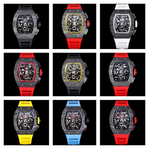 011 montre de luxe mens watches 7750 chronograph mechanical movement carbon fiber case rubber strap luxury watch wristwatches, Slivery;brown
011 montre de luxe mens watches 7750 chronograph mechanical movement carbon fiber case rubber strap luxury watch wristwatches, Slivery;brown