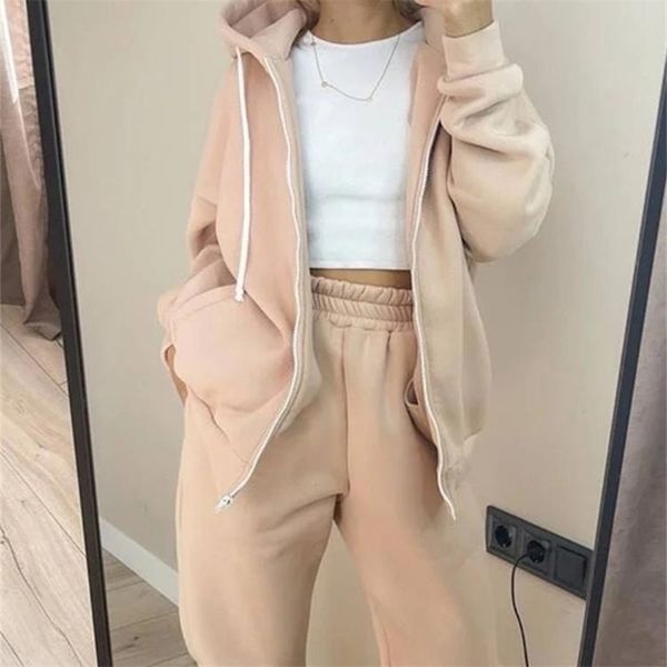 women's two piece pants women fleece coat two piece sets solid drawstring zip sweatshirt and straight trouser suits female casual warm, White
women's two piece pants women fleece coat two piece sets solid drawstring zip sweatshirt and straight trouser suits female casual warm, White