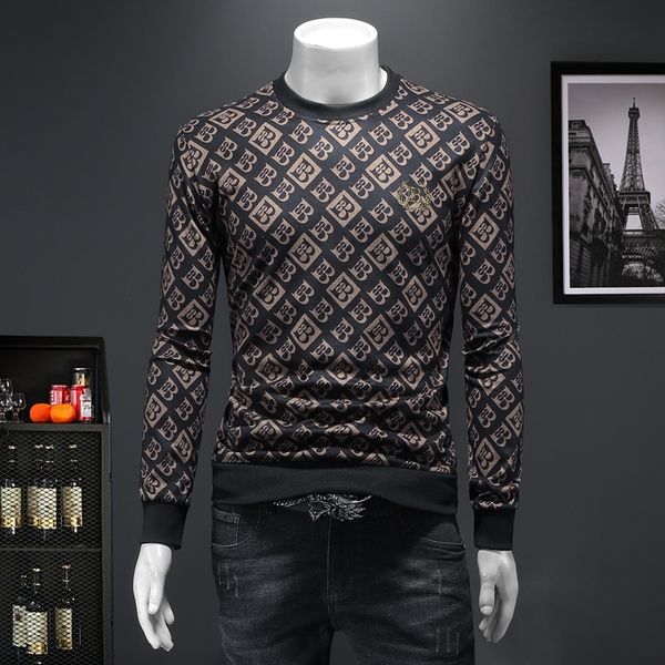 four seasons men's round neck long sleeves t-shirts trend embroidery fashion print sweatshirts ladies stretch cotton bottoming shirts, White;black
four seasons men's round neck long sleeves t-shirts trend embroidery fashion print sweatshirts ladies stretch cotton bottoming shirts, White;black