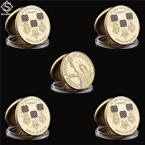 5pcs america in god we trust medal of honor 999 1000 craft gold plated liberty challenge coin usa collection297v
5pcs america in god we trust medal of honor 999 1000 craft gold plated liberty challenge coin usa collection297v