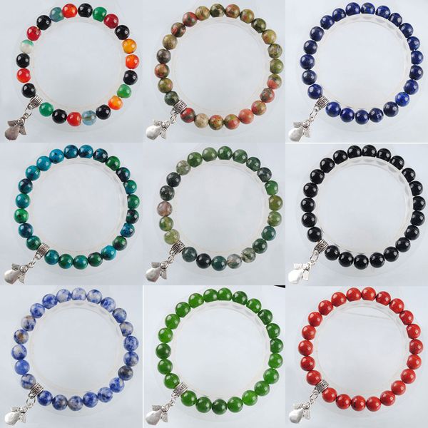 natural gemstone beads stretch beaded strands bracelet 8mm round lapis lazuli blue sand unakite jasper chrysocolla jewelry charm bk310, Black
natural gemstone beads stretch beaded strands bracelet 8mm round lapis lazuli blue sand unakite jasper chrysocolla jewelry charm bk310, Black