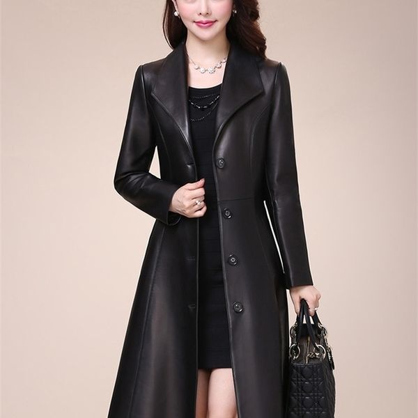 women's trench coats nerazzurri spring autumn long black soft faux leather coat women long sleeve buttons slim fit elegant leather jack, Tan;black
women's trench coats nerazzurri spring autumn long black soft faux leather coat women long sleeve buttons slim fit elegant leather jack, Tan;black