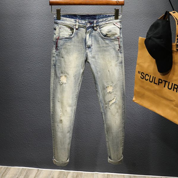 men's jeans vintage skinny men washed bleached ripped hole stretch slim locomotive fashion male denim trousers streetwear 220923, Blue
men's jeans vintage skinny men washed bleached ripped hole stretch slim locomotive fashion male denim trousers streetwear 220923, Blue