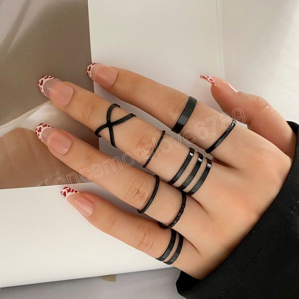 women's black ring vintage simple geometric chain rings set for women trend jewelry valentines day gifts, Silver
women's black ring vintage simple geometric chain rings set for women trend jewelry valentines day gifts, Silver