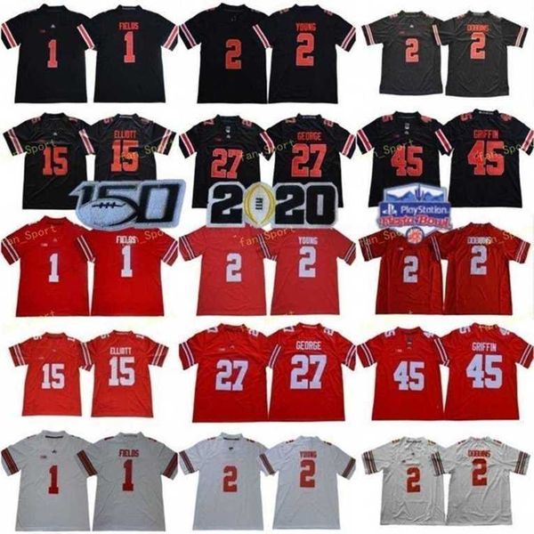 ohio state buckeyes justin fields jersey osu 27 eddie george 45 archie griffin #15 elliott 97 nick bosa teague 150th fiesta bowl, Black
ohio state buckeyes justin fields jersey osu 27 eddie george 45 archie griffin #15 elliott 97 nick bosa teague 150th fiesta bowl, Black